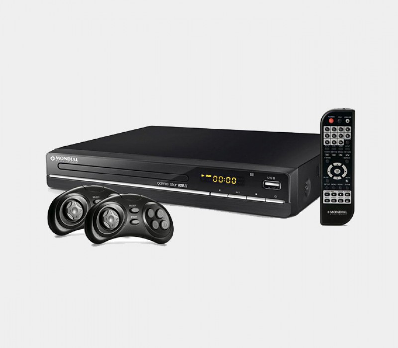 DVD Player Mondial Game Star II D-14 com KaraokE, FunÇÃo Game, Entrada USB e Ripping