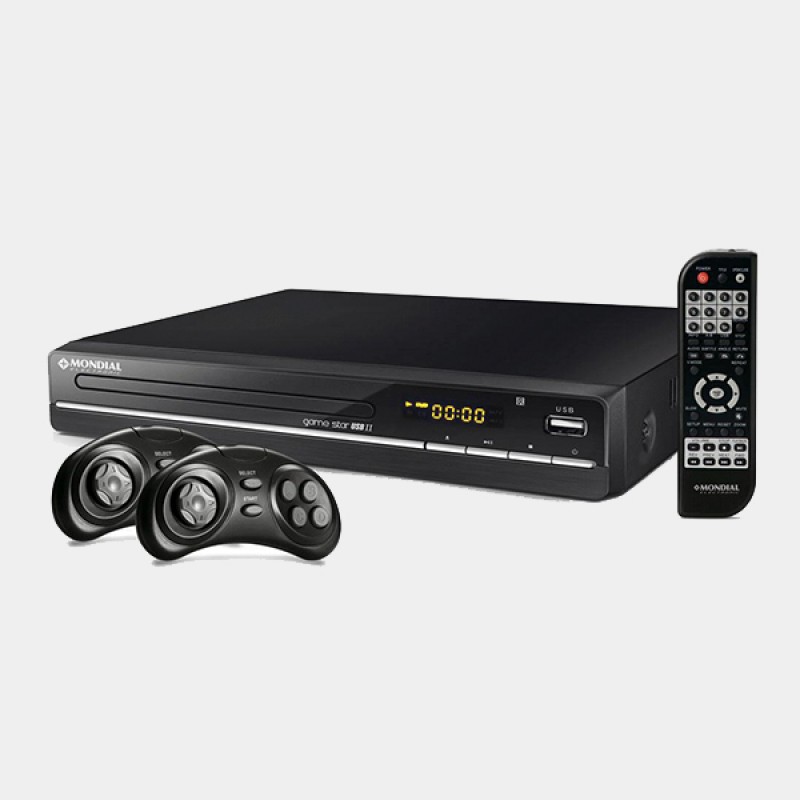 DVD Player Mondial Game Star II D-14 com KaraokE, FunÇÃo Game, Entrada USB e Ripping